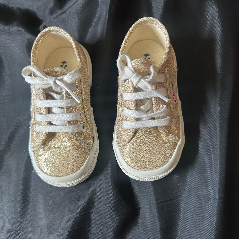 Superga Gold Lame Sneaker Size 9 1/2 EU 26